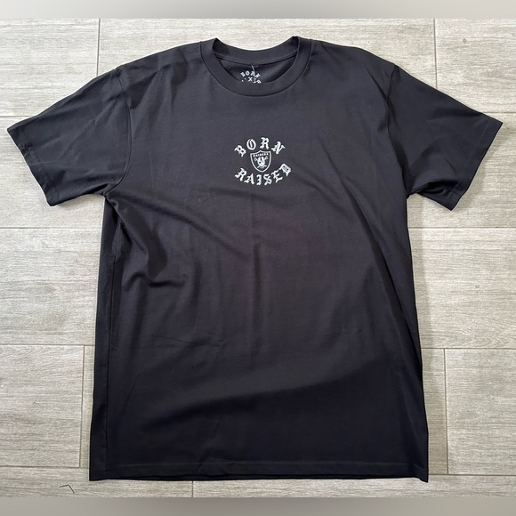 BORN X RAISED Las Vegas Raiders Sign Painter Rocker Tee T-Shirt Black Sz L Large - Picture 1 of 6